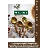 Pratik Mutfak Yemek Hazırlık Bakliyat Sıvı Ölçüm Estetik Gold Renk 4lü Ahşap Saplı Metal Ölçü Kaşığı