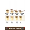 Pratik Mutfak Yemek Hazırlık Bakliyat Sıvı Ölçüm Estetik Gold Renk 4lü Ahşap Saplı Metal Ölçü Kaşığı