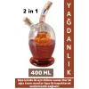 Yüksek Kaliteli Sızdırmaz Kapak Yağ Sirke Limon Karışmaz Tek Şişe 2 in 1 Şık Cam Yağdanlık Sirkelik