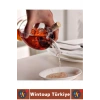 Yüksek Kaliteli Sızdırmaz Kapak Yağ Sirke Limon Karışmaz Tek Şişe 2 in 1 Şık Cam Yağdanlık Sirkelik