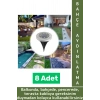Premium Suya Dayanıklı Çim Zemin Bahçe Peyzaj 8 Ledli Kazıklı Solar Güneş Enerjili Aydınlatma 8 Adet