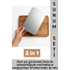 Dayanıklı Mutfak Kesme Sunum Çok Amaçlı Şık Ahşap Çelik Çıkarılabilir Kesme Tahtası Sunum Set 2 in 1