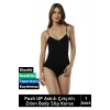 Özel Lazer Kesim İz Göstermez Toparlayıcı Askılı Çıtçıtlı Push UP Slip Body Zıbın Korse