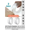 Ultra Güçlü Esnek Kesilebilir Kolay Kullanım Estetik Çift Taraflı Nano Şeffaf Bant 3 CmX2 Metre 2 Ad