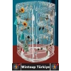 Dayanıklı Plastik Çok Şık Modern Pratik Düzenleyici Takı Küpe Kolye Yüzük 360° Döner Takı Organizeri