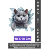 Özel Tasarım Araç Dış Modifiye Eğlenceli Yaratıcı Şık 3D Evcil Hayvan Kedi Köpek Sticker 10 X 10 Cm
