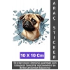 Özel Tasarım Araç Dış Modifiye Eğlenceli Yaratıcı Şık 3D Evcil Hayvan Kedi Köpek Sticker 10 X 10 Cm