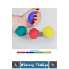 Ergonomik Stres Egzersiz Rehabilitasyon Fizyoterapi Silikon El Bilek Parmak Güçlendirme Topu 4lü SET