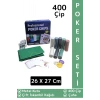 Luxery Texas Holdem Casino Blackjack 400 Poker Çipi Çift İskambil Kağıdı Metal Kutu Poker Oyunu Seti
