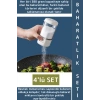 Premium Dayanıklı Toz-Taneli Kullanım Şeffaf Gövde Basmalı Baharatlık Tuzluk Seti 380 ML X 4lü SET