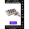 Özel Model Arkadaş Oyun Hediyelik Ahşap Kutulu Tavla Dama Satranç Kompakt Premium Oyun Seti 28 Cm