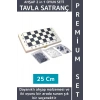 Özel Model Arkadaş Oyun Hediyelik Ahşap Kutulu Tavla Dama Satranç Kompakt Premium Oyun Seti 25 Cm