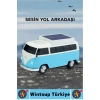 Premium Yüksek Ses Kamp Speaker FM Solar Şarjlı Çok Şık Retro Vosvos Tasarımlı Bluetooth Hoparlör