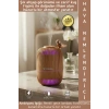 Premium Buhar Makinesi Şık Kuş Detaylı Ahşap Görünümlü Renkli LED Işık Oda Hava Nemlendirici 280 ML