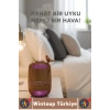 Premium Buhar Makinesi Şık Kuş Detaylı Ahşap Görünümlü Renkli LED Işık Oda Hava Nemlendirici 280 ML