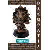 Premium Dekoratif Biblo Hediyelik Ev Ofis Masa Üstü Şık Dayanıklı Polyester Aslan Büstü 13 X 9 Cm