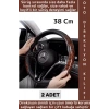 Uzun Ömürlü Kolay Kavrama Otomobil Minibüs Şık Estetik Direksiyon Simidi Koruma Kılıfı 2li 38 Cm
