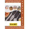 Premium Mutfak Pizza Börek Tatlı Düğün Pastası Kesme Sunum Şık Şeffaf Sap Detayı 3 Parça Servis Seti