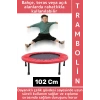 Kolay Montaj Dayanıklı Çelik Gövde Outdoor Bahçe Teras Kamp Spor Eğlenceli Kırmızı Trambolin 102 Cm