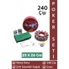 Luxery Texas Holdem Casino Blackjack Çift Iskambil Kağıdı Çuha 240 Çip Metal Kutulu Poker Oyunu Seti
