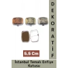 Özel Tasarım Dekoratif Hediye Yöresel Çok Şık İstanbul Temalı 2 Bölmeli Enfiye Kutusu 5,5 Cm