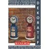 Dekoratif Hediyelik Sessiz Mekanizma Retro Benzin Pompası Tasarımlı Masaüstü Saat 12 X 14 X 35 Cm