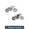 Dekoratif Hediyelik Metal Görünümlü Retro Çok Şık Klasik Motor Tasarımlı Masaüstü Saat 45 X 25 Cm