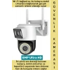 Dış Mekan İş Yeri Gece Görüş İki Yön Ses Hareket Algı 8MP Ultra HD Wifi Çift Lens Güvenlik Kamerası