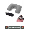 #SeyahatSeti Kompakt Araç İçi Rahat Yolculuk Şişirilebilir Boyun Yastığı Uyku Göz Bandı Dörtlü Set