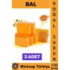#KatıSabun %100 Doğal Bitkisel El Yüz Saç Vücut Cilt İçin Organik Bal Sabunu 120 Gram 3 Adet