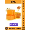 #KatıSabun %100 Doğal Bitkisel El Yüz Saç Vücut Cilt İçin Organik Bal Sabunu 120 Gram 10 Adet