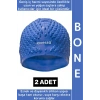 #Bone Esnek Yumuşak Silikon Havuz Deniz Yüzme Kulağa Su Geçirmez Büyük Beden Saç Bonesi 2 Adet