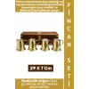 #FincanSeti Dekoratif Hediyelik Dayanıklı Ahşap Kutulu Çok Şık Estetik Pirinç Fincan Seti 29 X 7 Cm