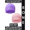 #Bone Yumuşak Elastik Silikon Havuz Deniz Yüzme Kulağa Su Kaçırmaz Büyük Beden Saç Bonesi İkili SET