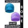 #Bone Yumuşak Havuz Deniz Yüzme Kulağa Su Kaçırmaz Elastik Silikon Büyük Beden Saç Bonesi İkili SET