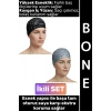 #Bone Konforlu Esnek Yumuşak Havuz Deniz Yüzme Kaygan İç Yüzey Şık Su Geçirmez Saç Bonesi İkili SET