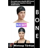 #Bone Esnek Havuz Deniz Su Geçirmez Elastik Bez Kulağa Su Geçirmez Büyük Beden Saç Bonesi İkili Set