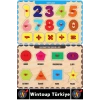 #Puzzle Eğitici Görsel Algı Meyve Sebze Geometrik Şekiller Sayılar Tanıma Ahşap Tutmalı Puzzle Seti