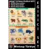 #Puzzle Eğitici Görsel Algı Deniz Çiftlik Vahşi Hayvanları Tanıma Ahşap Tutmalı Çocuk Puzzle Seti