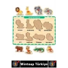 #Puzzle Eğitici Görsel Algı Deniz Çiftlik Vahşi Hayvanları Tanıma Ahşap Tutmalı Çocuk Puzzle Seti