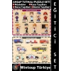 #Puzzle Eğitici Görsel Algı Meslekler Hava Kara Deniz Taşıtları Tanıma Ahşap Tutmalı Puzzle Seti