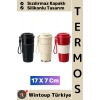 #Termos Kamp Outdoor Günlük İş Yeri Ofis Piknik Sızdırmaz Kapaklı Silikonlu Termos Bardak 17 X 7 Cm