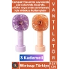 #Vantilatör Kompakt Sessiz Çalışma Kablosuz Taşınabilir Şarjlı 3 Kademeli Masa El Fanı Vantilatör