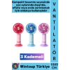 #Vantilatör Kompakt Sessiz Hafif Kablosuz Taşınabilir Usb Şarjlı 3 Kademeli Masa El Fanı Vantilatör