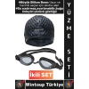#YüzmeSeti Büyük Beden Silikon Bone Ayarlanabilir Su Geçirmez Buğu Önleyici Yüzücü Gözlüğü İkili Set