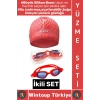 #YüzmeSeti Ayarlanabilir Su Geçirmez Buğu Önleyici Yüzücü Gözlüğü Büyük Beden Silikon Bone İkili Set