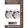 #Hediye Hediyelik Dekoratif Vintage Retro Genç Yetişkin Odası Alarm Masa Üstü Çalar Saat 17 X 11 Cm