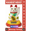 #Hediye Dekoratif Ev Ofis Zenginlik Aşk Sağlık İnancı Güneş Enerjili Sallanan Şans Kedisi 10 X 6 Cm