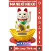 #Hediye Dekoratif Ev Ofis Zenginlik Aşk Sağlık İnancı Güneş Enerjili Sallanan Şans Kedisi 14 X 12 Cm