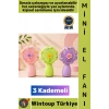 #Vantilatör Kompakt Taşınabilir Hafif Sessiz Çalışma Ev Ofis Seyahat Yaz Serinleme Sevimli Şık Renkli Çiçek Süslemeli 3 Kademeli Şarjlı Mini El Fanı Vantilatör
